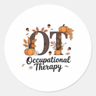 Adesivo Redondo Terapia Ocupacional Queda Ota Autumn Thanksgivi