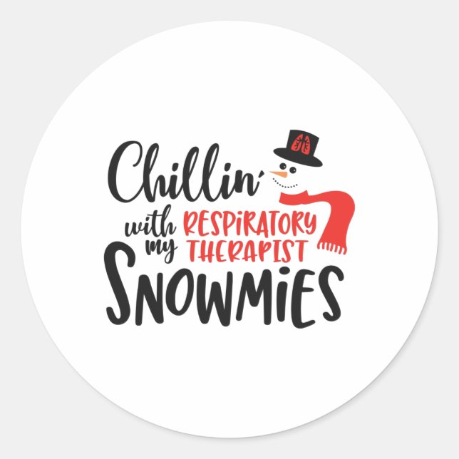 Adesivo Redondo Terapia respiratória de Natal, terapia (Frente)