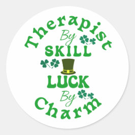 Adesivo Redondo Terapista por Skill, Sorte de Charm St Patricks
