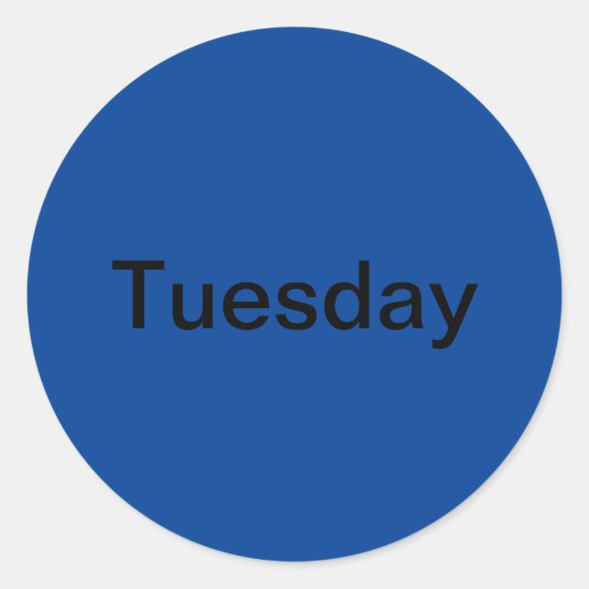 Adesivo Redondo Terça-feira Dia da Semana (Frente)