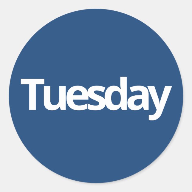 Adesivo Redondo Terça-feira dia planejamento de suprimentos simple (Frente)