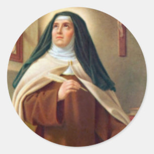 Adesivo Redondo Teresa de Avila Carmelite Nun