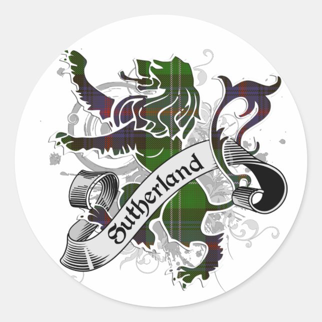 Adesivo Redondo Terland Tartan Lion (Frente)