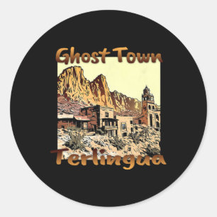 Adesivo Redondo Terlingua Ghost Town Texas Um Feriado Único