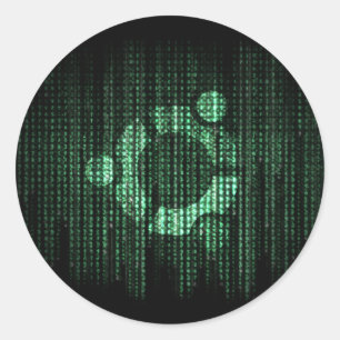 Adesivo Redondo Terminal Linux Verde
