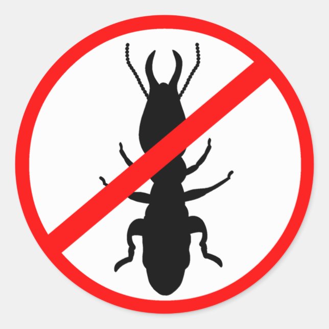 Adesivo Redondo Termitos de cuidado (Frente)