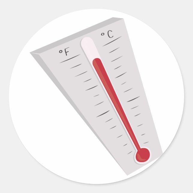 Adesivo Redondo Termômetro quente (Frente)