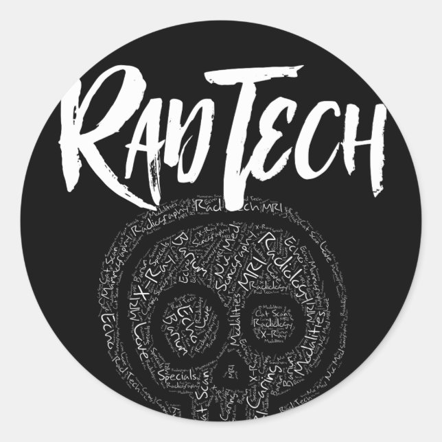 Adesivo Redondo Termos técnicos de radiologia em tecnologia de lei (Frente)