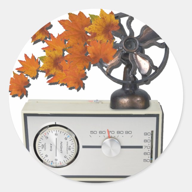 Adesivo Redondo TermostatoVentiladorAquecedorFolhas052215 (Frente)