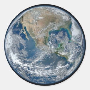 Adesivo Redondo Terra Azul