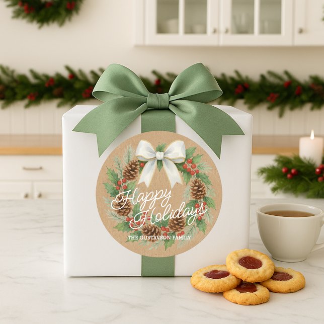 Adesivo Redondo Terra Clássica De Dezembro Com Aquarela De Arco Br (Criador carregado)