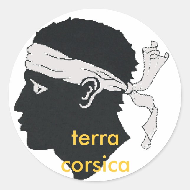 Adesivo Redondo terra Córsega de stiker (Frente)