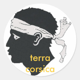 Adesivo Redondo terra Córsega de stiker