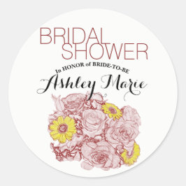 Adesivo Redondo Terra Cotta - Buquê