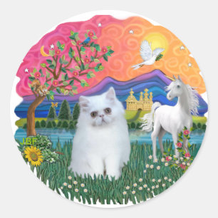 Adesivo Redondo Terra da Fantasia (ff) - Kitten da Pérsia (branco