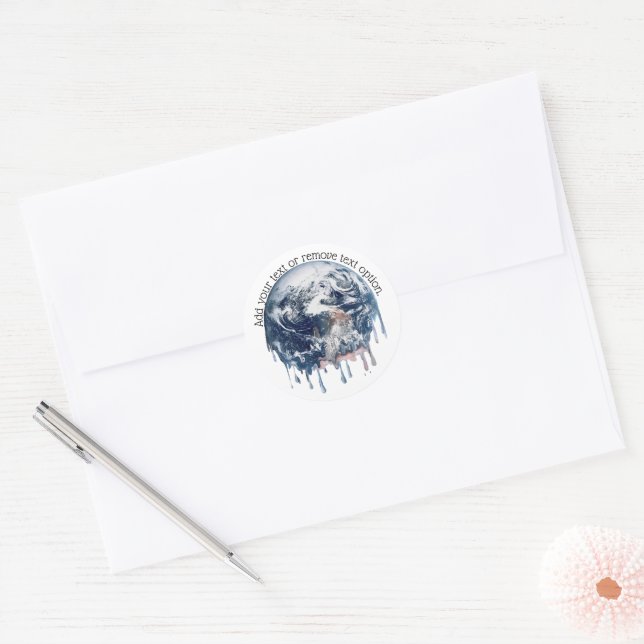 Adesivo Redondo Terra Derretendo (Envelope)