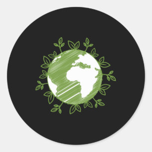 Adesivo Redondo Terra Dia Mundial Plantas Proteção Ambiental Lo