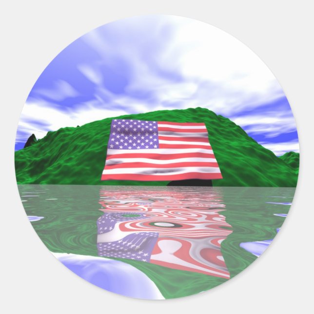 Adesivo Redondo Terra do Dia da Independência (Frente)