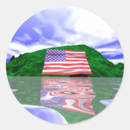 Adesivo Redondo Terra do Dia da Independência