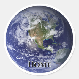 Adesivo Redondo Terra do Espaço, Marble Azul pela NASA