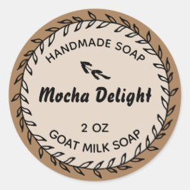 Adesivo Redondo Terra do País Russo do Sabonete Homemade Mocha