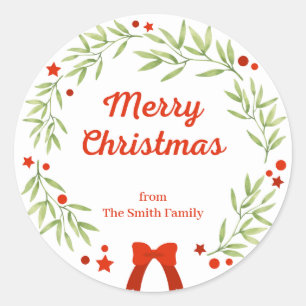 Adesivo Redondo Terra e estrelas de Natal elegantes