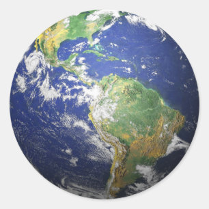 Adesivo Redondo Terra - Efeito 3D