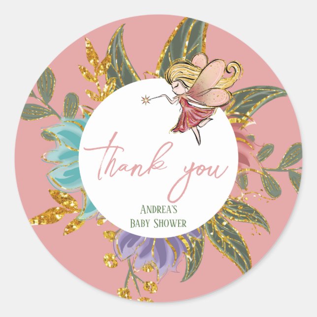 Adesivo Redondo Terra Mágica da Pequena Fada Doce (Frente)