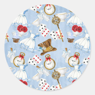 Adesivo Redondo Terra Maravilha Alice Pattern