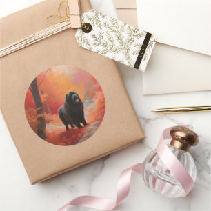 Adesivo Redondo Terra Nova nas Folhas do outono caem inspiração