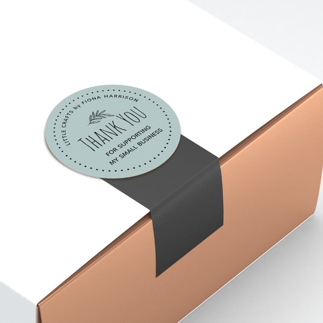 Adesivo Redondo Terra Obrigado Por Apoiar A Minha Pequena Empresa (Earthy Thank You For Supporting My Small Business Classic Round Sticker)