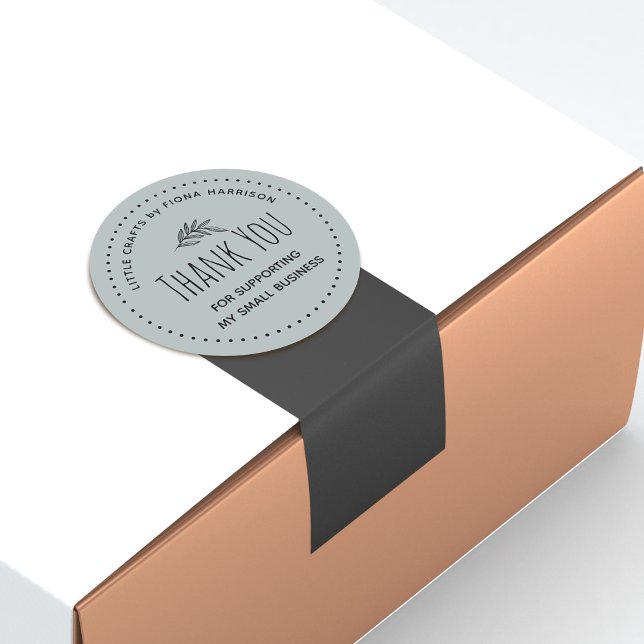 Adesivo Redondo Terra Obrigado Por Apoiar A Minha Pequena Empresa (Earthy Thank You For Supporting My Small Business Classic Round Sticker)