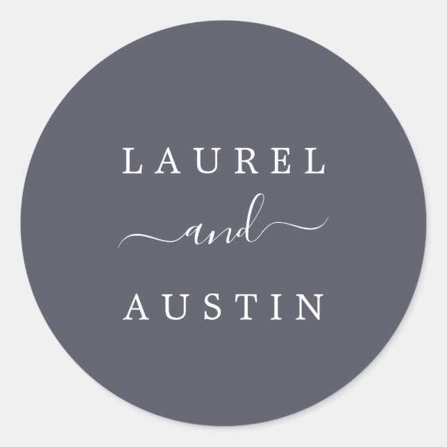 Adesivo Redondo Terra russa | Focos De Envelope De Casamento Roxo (Frente)