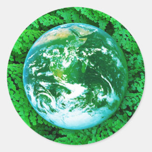 Adesivo Redondo Terra verde - consciência ecológica