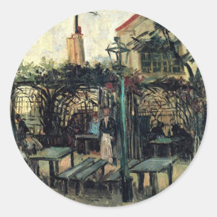 Adesivo Redondo Terraço de um Café em Montmartre La Guinguette