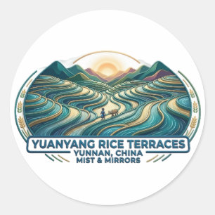 ADESIVO REDONDO TERRAÇOS DE ARROZ DE YUANYANG
