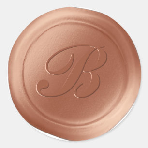 Adesivo Redondo Terracotta 1 - Letra Monogramx Seal Stickers