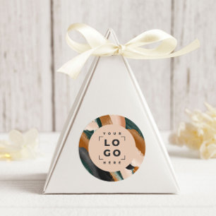 Adesivo Redondo Terracotta, abstrato verde pintou o mínimo moderno