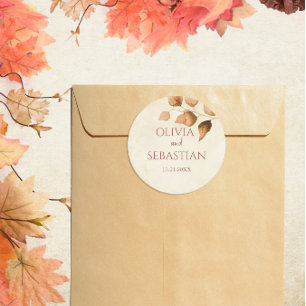 Adesivo Redondo Terracotta Autumn Deixa Casamento outono Boho