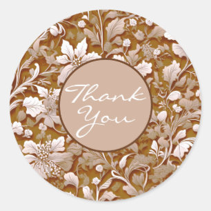 Adesivo Redondo Terracotta Burnt Orange Modern Botanho Moderno