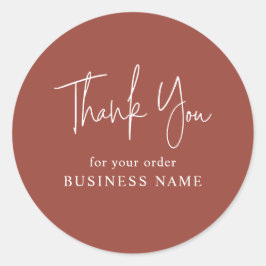 Adesivo Redondo Terracotta Business Obrigado Packaging