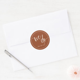 Adesivo Redondo Terracotta Cream Fazemos Casamento De Envelopes
