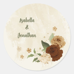 Adesivo Redondo terracotta Earth tone casamento floral