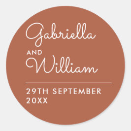 Adesivo Redondo Terracotta Elegant Script Favor