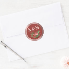 Adesivo Redondo Terracotta Floral Blush Pink Monograma