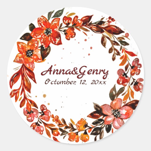 Adesivo Redondo Terracotta Flowers (Frente)