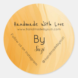 Adesivo Redondo Terracotta Handmade With Love