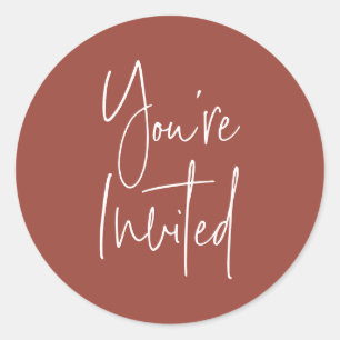 Adesivo Redondo Terracotta Minimalista Você é o Envelope Seal Conv