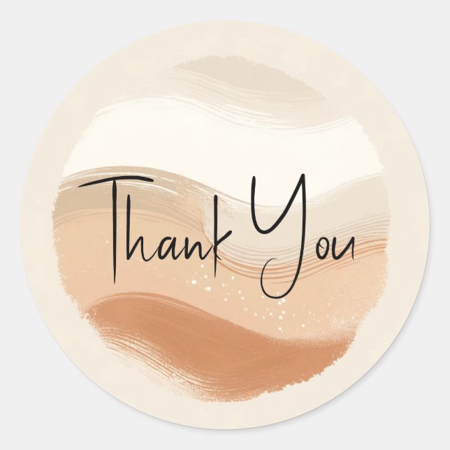 Adesivo Redondo Terracotta Peach & Beige Bohemian Modern Weding (Frente)