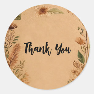 Adesivo Redondo Terracotta Peach Prisionou Flores Boho Casamento